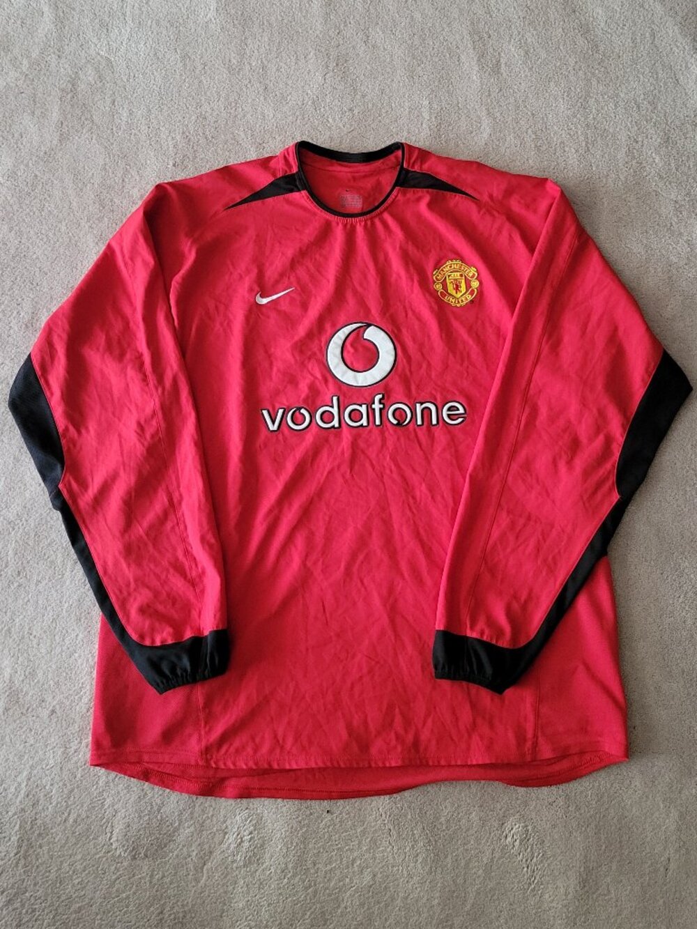 Nike Manchester United Vintage Soccer Jersey 2002 to 2004 Home Long Sleeve